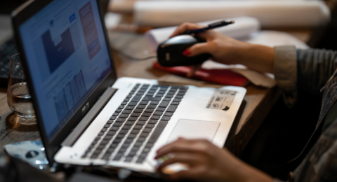 Student at Laptop