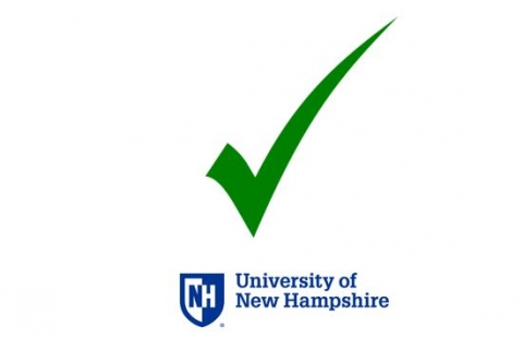 Green Checkmark indicating a legitimate email with UNH Logo