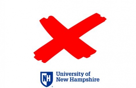 Red X indicating phishing email with UNH Logo