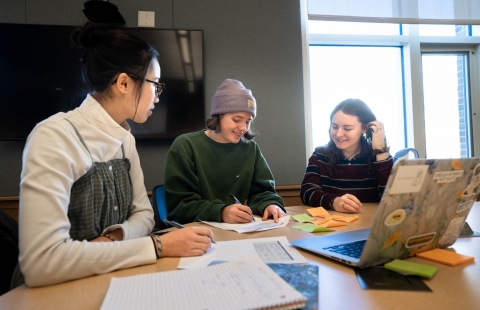College students study together