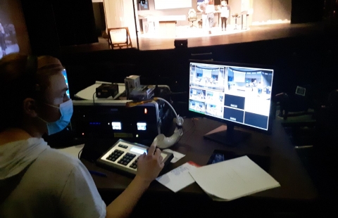 Students at Plymouth State University Livestreaming a Theatrical Production