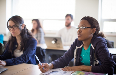 Photo of two female college students