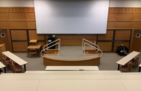 Cole Hall 219 auditorium stage view