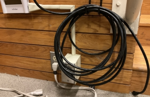 Cole Hall 219 auditorium cables