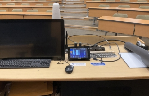 DeMeritt 112 lecture hall podium