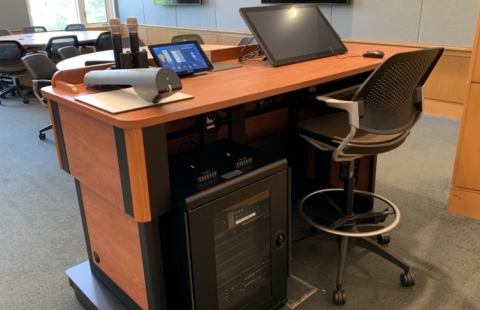 PCBE 135 classroom podium