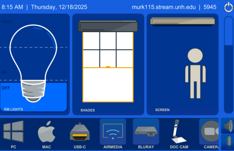 Murkland 115 Classroom Touch Panel Up Close