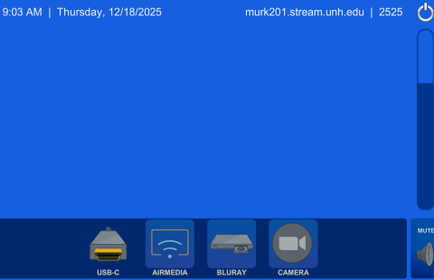 Murkland 201 Classroom AV Touch Panel close up