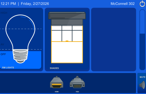 McConnell 302 Classroom Touch Panel Close Up