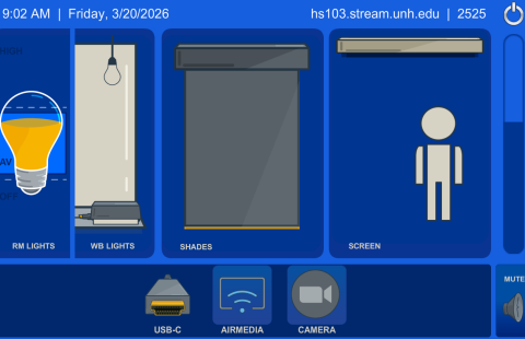Hamilton Smith 103 Classroom AV Touch Panel
