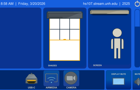 Hamilton Smith 107 Classroom AV Touch Panel
