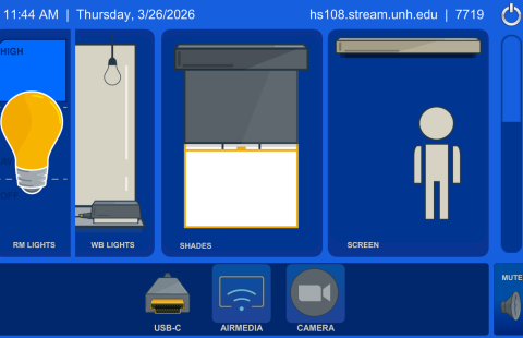 Hamilton Smith 108 Classroom AV Touch Panel