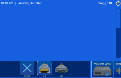 Gregg 110 Classroom AV Touch Panel
