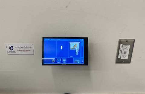 Hamilton Smith 201 Classroom Touch Panel and Auxiliary Screen Control 