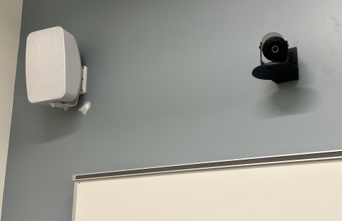 Hamilton Smith 201 Classroom Front Camera and Speaker