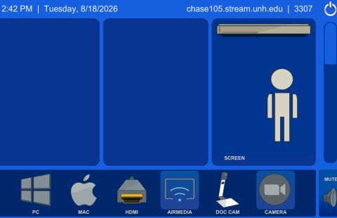 Chase 105 Classroom AV Touch Panel