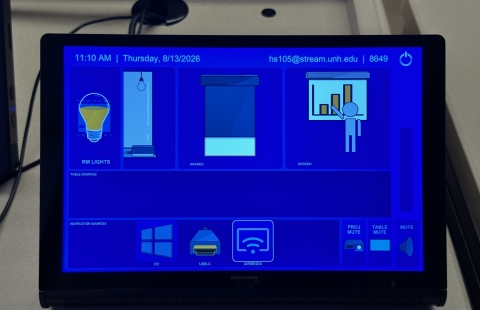 Hamilton Smith 105 TEAL Classroom AV Touch Panel