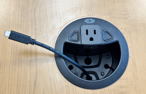 Hamilton Smith 130 TEAL Classroom Student Table USB-C Connection