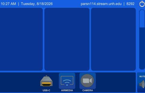 Parsons N114 Classroom AV Touch Panel
