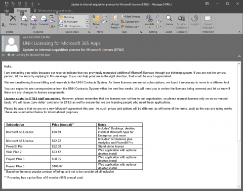 sample of legit email