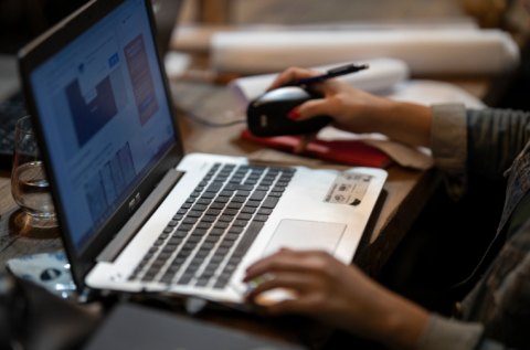 Student at Laptop