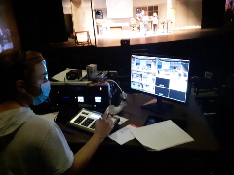 Students at Plymouth State University Livestreaming a Theatrical Production
