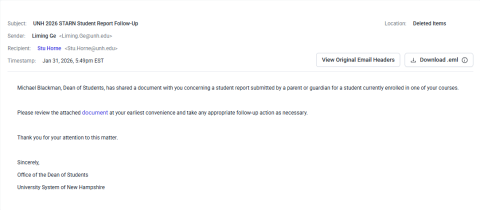 Image of Phishing Email