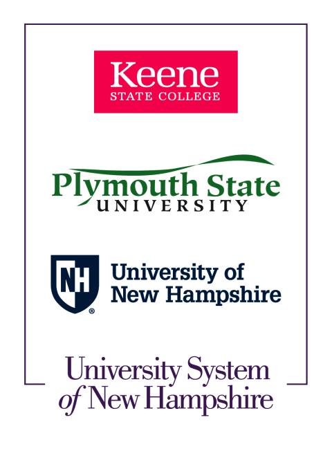 Vertical USNH logo with KSC, PSU and UNH logos